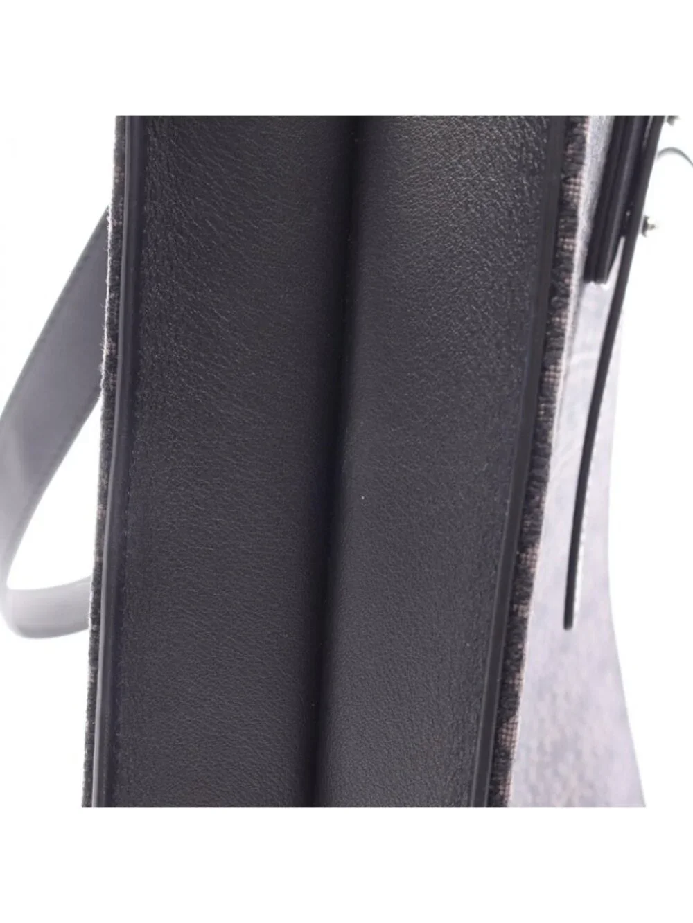 Loewe Tote Buckle Horizontal Anagram Black Canvas Leather